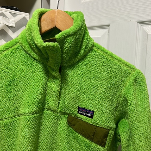 Patagonia re-tool snap-t fleece synchilla pullover lime green size small - Picture 2 of 9
